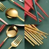 Dinnerware Sets 2/3Pcs Cutlery With Box Holder 304 Stainless Steel Spoon Fork Chopsticks Set Travel Tableware Kitchen Teaspoon