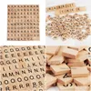 Party Favor 100Pcs/Set Wooden Alphabet Scrabble Tiles Black Letters Numbers For Crafts Wood Rrb15679 Drop Delivery Home Garden Festi Dhz6B
