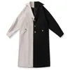 Hommes Trench Coats Jacke Long Manteau Surdimensionné Patchwork Coupe-Vent Grande Poche Mode Pardessus 230331