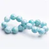 Brin 13mm véritable bleu naturel Larimar gemmes Bracelets extensibles pour femmes hommes guérison cristal rond perle Bracelet goutte