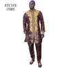 Ethnic Clothing African Man Fashion Bazin Riche Embroidery Design Long Top With Pants Without Shoes 230331