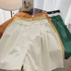 Damen-Shorts Damen-Sommer-Shorts im koreanischen Stil Candy Feste Baumwolle Lässige Bermuda-Shorts mit weitem Bein Button Flight Hohe Taillen-Shorts Damen 230331