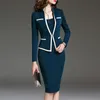 Двух кусочков DRES COMIT Office Work Wear Black Vest STS STIS SKIRT 6XL Women Blazer 230331