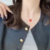 Marka Takı Kalp Kalp Kolye Kolye Tasarımı Kadın Altın Mavi Kolye Moda Logosu Kolye Bahar Mücevher Hediye Uzun Zincir Kadın Aşk Zinciri Kutu