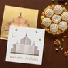 Papel de regalo 12 UNIDS Eid Mubarak Caja de regalo Caja de embalaje de dulces de chocolate Ramadan Kareem Favores Caja para el hogar Decoración islámica Suministros para fiestas musulmanas 230331