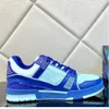 2023Mens Casual Flat Trainer Sneaker Luxus Designer Atmungsaktiv Weiß Tennis Sportschuh Schnüren Mehrfarbig Für Herbst Winter 12121