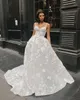 Cinghie Una linea Abiti da sposa per la sposa Corpetto in osso 3D-Appliques floreali Abito da sposa in pizzo abiti da sposa robe de mariee abiti da sposa