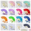 Party Favor White Hand Fan Paper Pocket Folding With Gift Box Church Summer DIY Decoration Supplies RRB16125 Drop Delivery H DHBKK