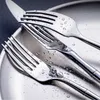 Ensembles de vaisselle 18/10 ensemble de vaisselle en acier inoxydable couteau à steak et fourchette design en bambou ensemble de vaisselle en or ensemble de vaisselle en argent 230331