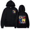 Moletons masculinos Love On Tour manga longa 230330