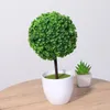 Decorative Flowers 2 Pcs Desktop Decor Artificial Topiaries Macrame Greenery Bonsai Green Home Lifelike Succulents Tree