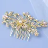 Hair Clips Girl's 8-Teeth Comb With Color-preserving Alloy Crystal Flower For Bridesmaid Wedding Dating Shopping