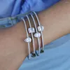 Bracelet 2023 arrivé larme Dop géométrie cubique zircone Cz éternité Bracelet ouvert pour fille classique femmes fête bijoux de mariage