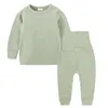 Pyjamas Vanliga Todd och Baby Girls Boys 'Home Clothing Lingerie Shirtwaist Pants Set Children's Pyjamas Children's Pyjamas 1-8 år 230331