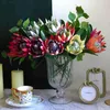 Couronnes de fleurs décoratives 1 pièce, fleur artificielle en soie, arrangement King Protea, décoration empereur, fête, maison, table, faux mariage blanc E4J2