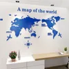 Wall Stickers 3D World Map Wall Decal Acrylic Solid Crystal Bedroom Wall with Living Room Classroom Decal Office Decoration Creativity 230331