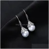 Boucles d'oreilles en perles d'eau douce manchette d'oreille avec zircone cubique pendantes classiques pour femmes livraison spéciale anniversaire Ocn Dhgarden Dhzoq