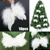 Altre forniture per feste di eventi 10 pezzi White Wedding Party Vintage Feather Wing Angel Wings Decorazioni per l'albero di Natale Ornamento da appendere 230331