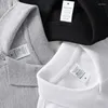 Polo da uomo Polo estiva da uomo Camicie a maniche corte con ricamo a giraffa solida per colletto alla coreana di moda Taglia da uomo M-XL