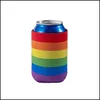 Autres fournitures de fête festives Rainbow Pride Can Bottle Coolers Sleeves Neoprene Insated Lgbt Theme Beer Juice Water Bottles Sleeve Dhgsu