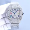 Automatyczne zegarek wodoodporne kwadratowe bransoletka diamentowa automatyczna 40 mm mechaniczne zegarki dla kobiet Sapphire Business Stal nierdzewna panie Werzk