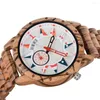 Relógios de madeira criativos de madeira assistem personalidade moda quartzo cronógrafo relógio zebra wood woodkes for Men recloj de hombres