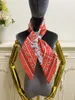 Foulard carré femme foulards 100% soie sergé pinte lettre motif cheval taille 90cm - 90cm