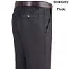 Pantalons pour hommes nouveaux hommes polaire chaud affaires pantalons décontractés automne solide doux épaissir pantalon mâle marque mode costume pantalon noir gris YYQWSJ W0325