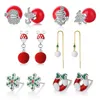 Stud Earrings Girls Kerst Sneeuwvlok Lange Tassel Noviteit Charm Cute Dange For Women