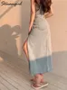 SKIRTS Streamgirl Maxi Jeans Mulheres Jeans Denim Longo Verão 2023 Vintage Split Korean 230330