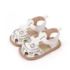 Sandales bébé filles garçons sandale en cuir PU souple antidérapant évidé chaussures plates d'été pour décontracté quotidien Z0331