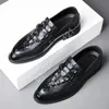 Mode véritable cuir de vachette chaussures habillées pour hommes confortables mocassins décontractés motif Crocodile chaussures mocassins
