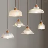Lampes suspendues lampe en verre nordique japonais journal vent café Restaurant trois petit lustre chambre chevet Bar Table à manger