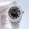 Lady RLX Diamond Designer Watches حركة الساعات الفضية التلقائي التلقائي لباس من الفولاذ المقاوم للصدأ الياقوت مقاوم للماء الأزواج المضيئة هدايا الرسغات الكلاسيكية