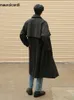 Men's Trench Coats Mauroicardi Spring Autumn Long Oversized for Men Sashes Double Breasted Casual Loose Korean Fashion Clothes 230331