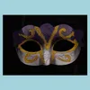 Party Masks Halloween Mask Venetian Masquerade Uni Sparkle Mardi Gras Cosplay Gift Mix Mix Color Drop Delivery Home Garden Festi DHK7O