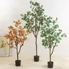 Dekorativa blommor 180 cm konstgjorda pengar trädkrukta växtgolv för att visa fönster vardagsrum dekoration eukalyptus grön