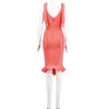 Abiti casual Vestito sexy dalla fasciatura senza maniche da donna Arrivi Bodycon Party Scollo a V Ruffles Chic Coral Red Midi Club