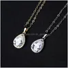 Pendentif Colliers Zircon Cubique Teardrop Collier Goutte D'eau Classique Pour Les Femmes Sier Chaîne En Or Designer Bijoux Necklacez Dhgarden Dhks9