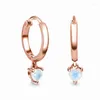 Brincos de garanhão S925 Sterling Silver Rose Gold Gold Love Moonstone Feminino Classic Holiday Gifts