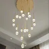 Lustres de lustre bolhas lustres de cristal staircase villa hall sala de estar cozinha design de luz decoração de casa led iluminação interna