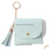 Party Favor Tassel Key Ring Bags Purse Credit Card Holder Candy Color Fashion Bangle Solid Plain Armband Wallet European America Dr Dhjh2