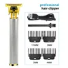 Máquina de barbear elétrica masculina T9 Máquina de cortar cabelo Aparador de barba Recarregável Máquina de cortar cabelo Barbeador Barbeador Elétrico Cortador de barbear Acessórios para barbearia