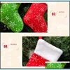 Julekorationer mini snöflinga hängande strumpor Xmas trädhänge strumpor nonwoven hem droppleverans trädgård festlig fest supplo dhfoa