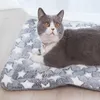 Lits de chat épaissi coussin chaud et doux pour animaux de compagnie double face flanelle couverture nid facile à nettoyer tapis lit pour animaux de compagnie