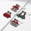 Серьги -грибки 2023 Корейские модные украшения хрустальный страб Стент Симпатичный Санта -Клаус Снежоккат Рождественская елка для женщин девочек подарки