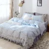 Ensembles de literie Summer Lace Edge Four-Piece Korean Bed Skirt Quilt Cover Girl's Heart