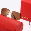 2024 Mode -Luxusdesignerin Frauen Sonnenbrille rahmenloser, beschnittene polygonale Gläser Hanfbeine individualisiert Unisex Optical Rahmen 0828