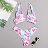 Women's Swimwear Sexy Swimsuit Summer Female Two-piece Bikini Concise Bandage Tube Top Split High Waist Beach Vacation Suit