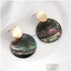 Dangle Chandelier Colorf Natural Shell Round Earrings For Women Unique Design Shape Statement Fashion Jewelry Mticolor Ear Dhgarden Dhuqa